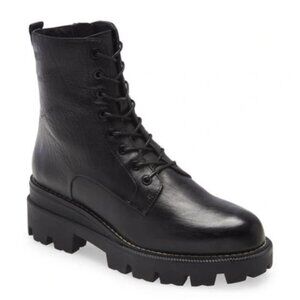 Sam Edelman Garret Lace Up Combat Boots, Black, Size 10
